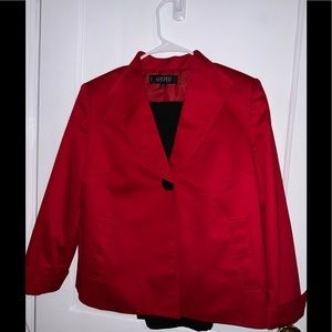 A red and black pantsuit set